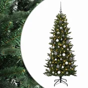 Vidaxl Umetna božična jelka z bučko 210 cm 300 LED Toplo bela
