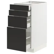 METOD / MAXIMERA Podni element 4 fronta/4 fioke, bela/Nickebo boja antracita, mat, 40x60 cm