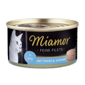 Miamor Cat Filet tuna v pločevinki + kozice v želeju 100g