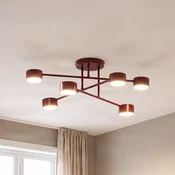 EMIBIG LIGHTING Stropna svetilka HALO, temno rdeča, premer 60 cm, 6-žarilna, kovinska, GX53 - Dnevna soba/jedilnica - Sodobni - Kovina