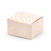 Darilne škatlice svetlo rožnate z zlatimi pikami 6 × 3,5 × 5,5 cm – 10 kosov
