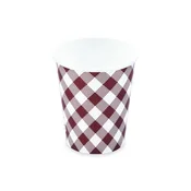 Papirnati lonček (PAP/PE) s karirastim vzorcem O80 mm 280 ml `0,2 l/8 oz/M` [10 kosov]