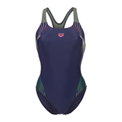 ARENA Enodelne kopalke Nuance Swim Pro Back modra/zelena/pastelno zelena/temno roza