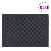 vidaXL Kuhinjske krpe 10 kom crno-sive 50 x 70 cm pamucne