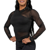 Nebbia Womens Mesh Long Sleeve Top Intense Sheer