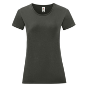 Iconic Womens Graphite T-shirt in combed cotton Fruit of the Loom