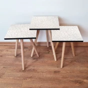 Hanah Home Set klub stočića 3Shp332, 3 komada, Braon