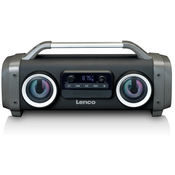 Prijenosni zvucnik Lenco - SPR-100BK, vodootporan, crno/sivi