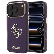 Ovitek Guess IML 4G Metal Script za iPhone 17 Pro/18 Pro - burgundy