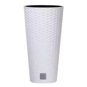 Prosperplast Cvetlični lonec Rato Tubus z vložkom bele barve 30 cm