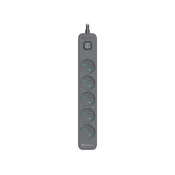 Razdelilnik TRACER Power Line+ 5m, 5 vtičnic, Graphite