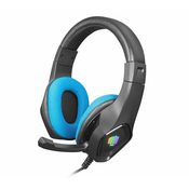 FURY PHANTOM, Gaming Headset with Volume Control, 3.5mm Stereo, LED Backlit (USB), Black/Blue