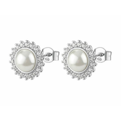 Brosway Osupljivi srebrni uhani z biserom Fancy Infinite White FIW146