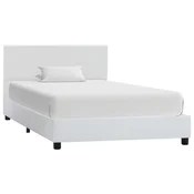Vidaxl Posteljni okvir belo umetno usnje 100x200 cm