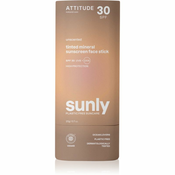 Attitude Sunly Tinted Face Stick mineralna krema za sončenje v paličici SPF 30 20 g