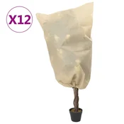 Vidaxl Prevleka za rastline iz flisa z vrvico 12 kosi 70 g/m2 0,8x1,2m