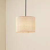Lindby viseča luč Soula, O 26 cm, bež, plastika, E27 - Dnevna soba/jedilnica - Podeželska hiša/Rustikalna
