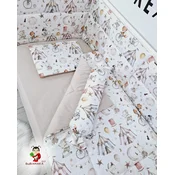 Bubamara037 Set posteljine za krevetac sa ravnom ogradicom Cirkus, Bež