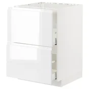 METOD / MAXIMERA Pod.el.za gr.plocu/ug.asp.s fiokom, bela/Voxtorp v. sjaj bela, 60x60 cm