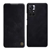 Usnjena preklopna torbica QIN za Xiaomi Poco M4 Pro 5G - črna