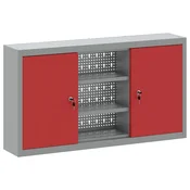 Vidaxl Omarica za orodje s polico Rdeča in siva 100 x 20 x 55 cm