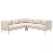 LILLEHEM Modularna ugaona sofa 4-sed, Vissle bež/drvo