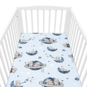 Bombažno rjuho za posteljico New Baby Teddy bear in space 120x60 cm