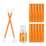 K&F Concept 10 paličic za čiščenje z dvojno glavo + 20ML čistilne raztopine, komplet paličic za čiščenje za CMOS APS-C Frame 16 mm