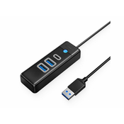 Orico PWC2U-U3-015 USB na 1x USB-C in 2x USB-A 3.0 hub, črn