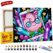 shumee Slika Pokemon Jigglypuff po številkah z okvirjem 70x50 cm
