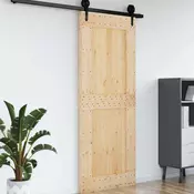 vidaXL Vrata NARVIK Naravna 90 x 210 cm Masiven borov les