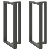 Noge za barsko mizo v obliki črke T 2 kosa antracitne 60x35x(110-111) cm jeklo