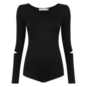 Gloria Coelho - long sleeves knit bodysuit - women - Black
