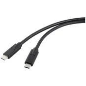 Renkforce Renkforce USB-C kabel USB 4.0 USB-C® vtič\, USB-C® vtič 1.00 m črna dvojno oklopljen RF-5241746, (20537788)