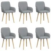 vidaXL vidaXL Jedilni stoli 6 pcs Blago Svetlo siva 56,5 x 50 x 87,5 cm, (5000296708)
