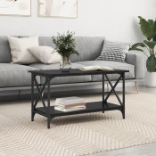 vidaXL Klubska miza Črni hrast 80 x 45 x 45.5 cm Konstruiran les