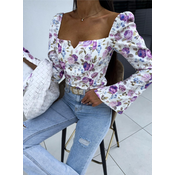 Dally bluza floral vijolična - UNI
