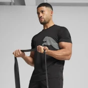 Mens Puma Train All Day Big Logo T-Shirt, Black, Size L, Clothing