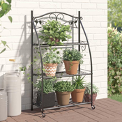 Stalak za cvijece crni 56 x 30 x 96 cm celicni