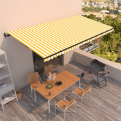 Tenda na automatsko uvlačenje 600x350 cm žuto-bijela