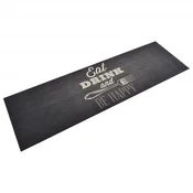 Vidaxl Kuhinjska preproga pralna kuhinjska tema črna 60x180 cm žamet
