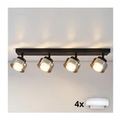Brilagi -LED RGB zatemnjevalna točkovna svetilka AURA LUX 4xGX53/14W/230V Wi-Fi Tuya črna/dimna