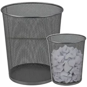 slomart Kosi za smeti LEAN, pisarniški, kovinska mrežica, okrogel, srebrn, 19 L