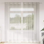 Voile zavjesa sa zavjesama 2 pcs Krema 225 x 140 cm Poliester