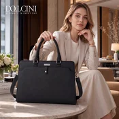 Dollcini Torba za prenosnik iz umetnega usnja črna za 15.6 palčni prenosnik