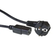 ACT AK5010 napajalni kabel omrežni konektor Schuko CEE 7/7 moški (kotni) - C13 IEC 60320 2,5 m črn