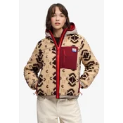Superdry & Co Jopa iz flisa bež/pueblo/temno rjava/bordo