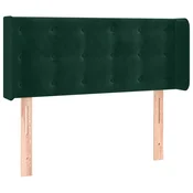 Vidaxl Vzglavje z ušesi temno zeleno 103x16x78/88 cm žamet