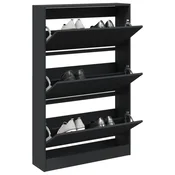 shumee vidaXL Omarica za čevlje črna 80x21x125,5 cm lesena