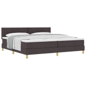 Vidaxl Postelja z vzmetnico z blazino Temno rjava 200 x 200 cm blago